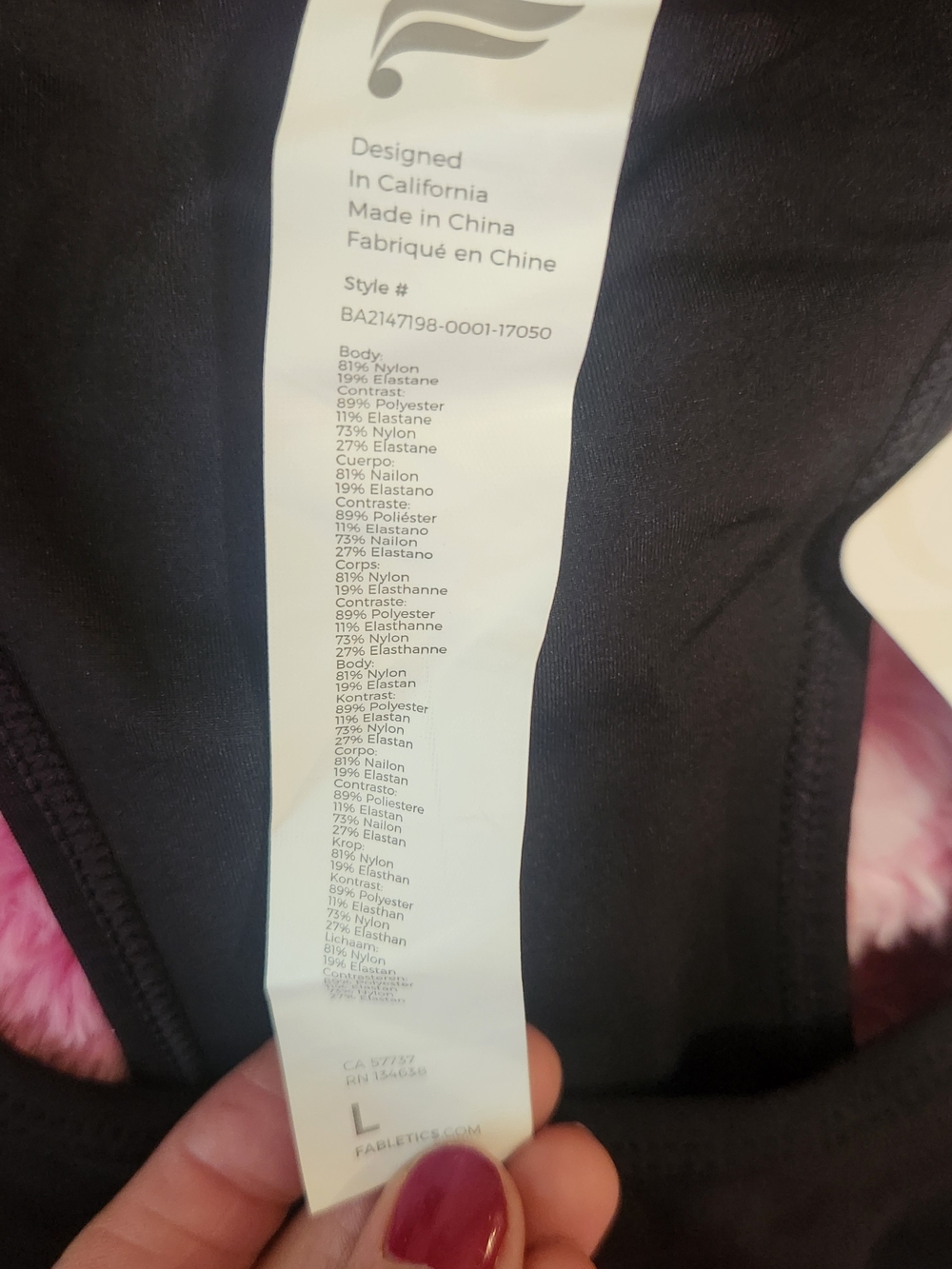 Fabletics Black Racerback Sports Bra - Picture 2 of 7
